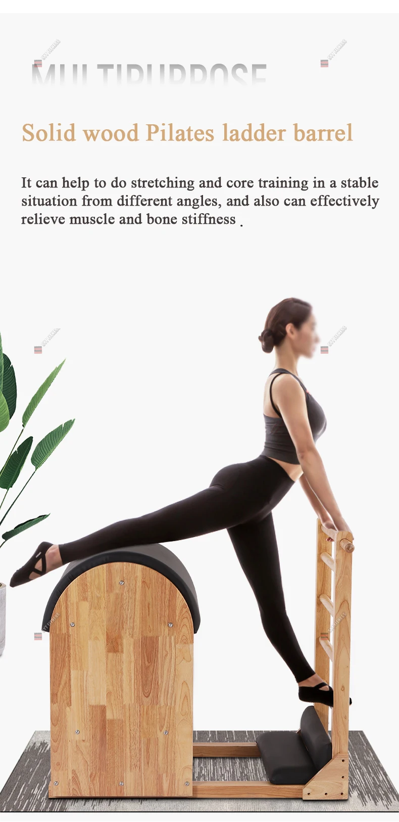 Hot selling 2022 SYT commercial Gym fitness center gym home balancing wooden bucket exercise pilates ladder barrel