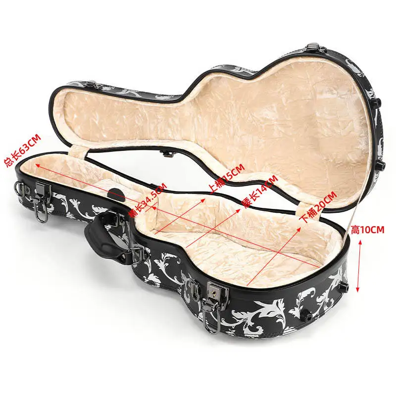 24 Inch Leather Ukelele Piano Case Genineleather Handle 10mm Sponge High Quality Wholesale Custom Hard Case