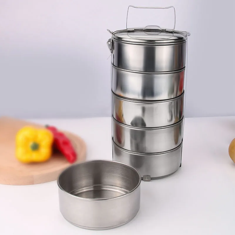 Hongyuan Wholesale Cheap Custom Multi Layer India Lunch Box Food Carrier Stainless Steel Tiffin