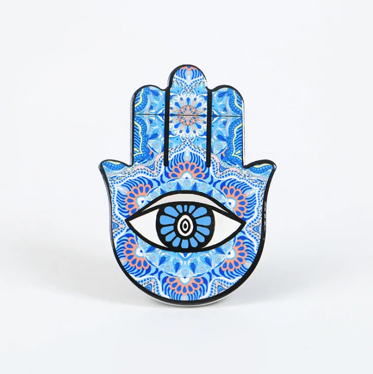 New Arrival Accept Customer Logo Safety Package Different Colors Hamsa Hand Home Decoration Wooden Craft