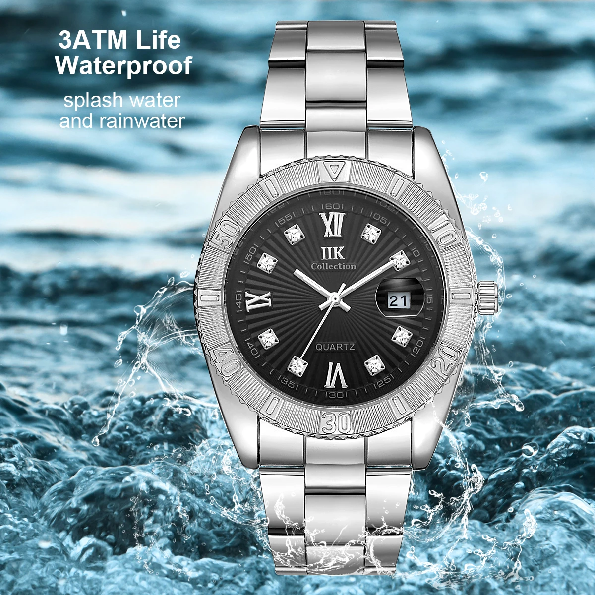 Hot Sale Brand Luxury 3Atm Water Resistant Quartz Stainless Steel Band Roles Men Gold Watches Wrist Watch Luxury