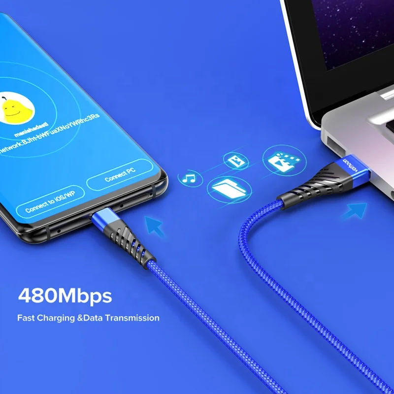  3A быстрой зарядки Usb кабель с нейлоновой оплеткой Высокое качество Micro кабель/Type C 8 Pin для мобильного телефона зарядный передачи