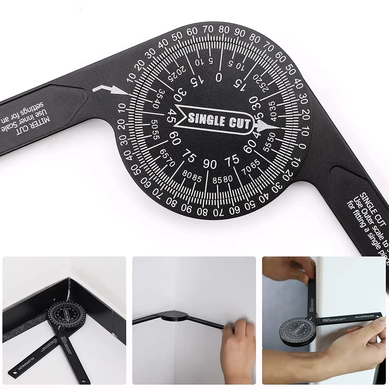 Hot sale Miter Saw Protractor Aluminum Alloy Angle Finder Level Meter Miter Gauge Protractor