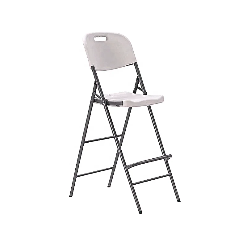 Garden outdoor Folding chair height 120 match set with Half Plastic fold Table Camping barbecue banquet event powder steel frame