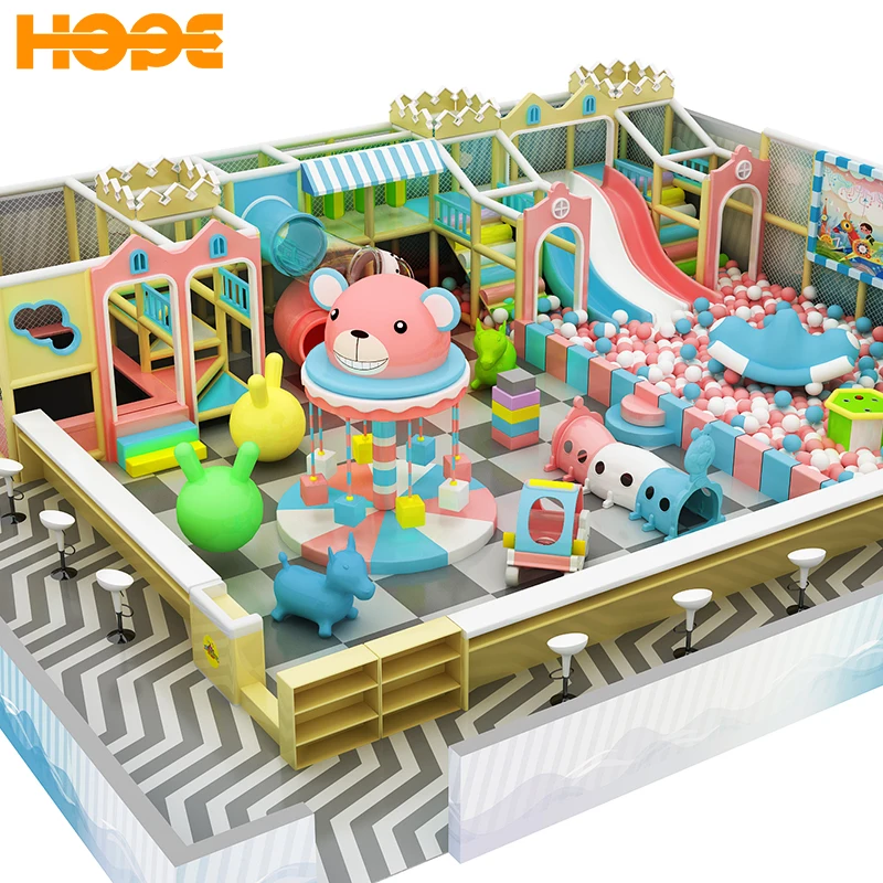 Large Commercial Design Playhouse Toddler Play Ground TownChildren Play Area Soft Baby Zone Kids Indoor Playground Equipment Set