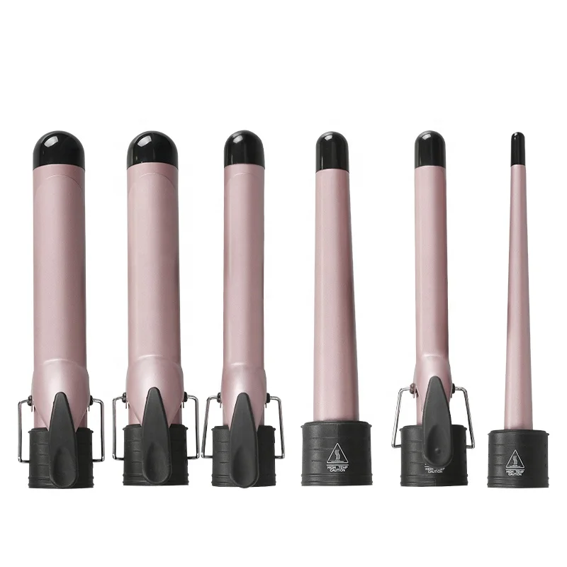 Biumart Hot Sale 5 In 1 Curling Wand Set New Styler Step Portable Hair Waver Rotating Curling Iron Travel Home Use Hair Curler
