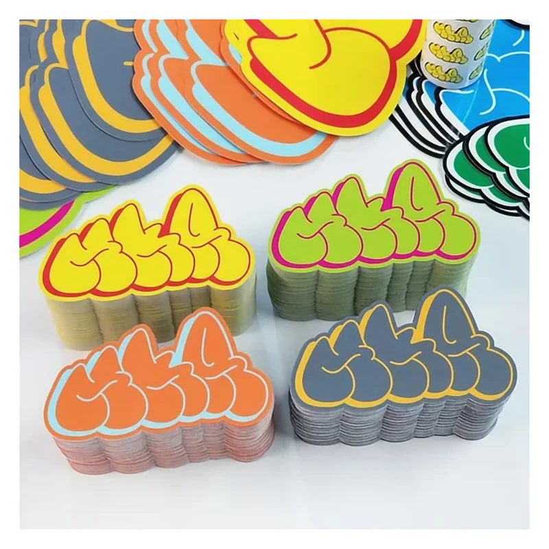 Custom Uv Proof Ink Printing Egg Shell Die Cut Stickers Sheets Personalized Graffiti Label Destructible Vinyl Eggshell Sticker