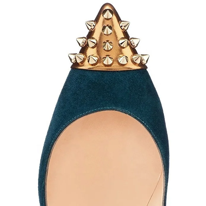 Closed toe Sexy Red Bottom Heels Rivet Studded Womens High Heels Wholesale Stilettos heels large size shoes