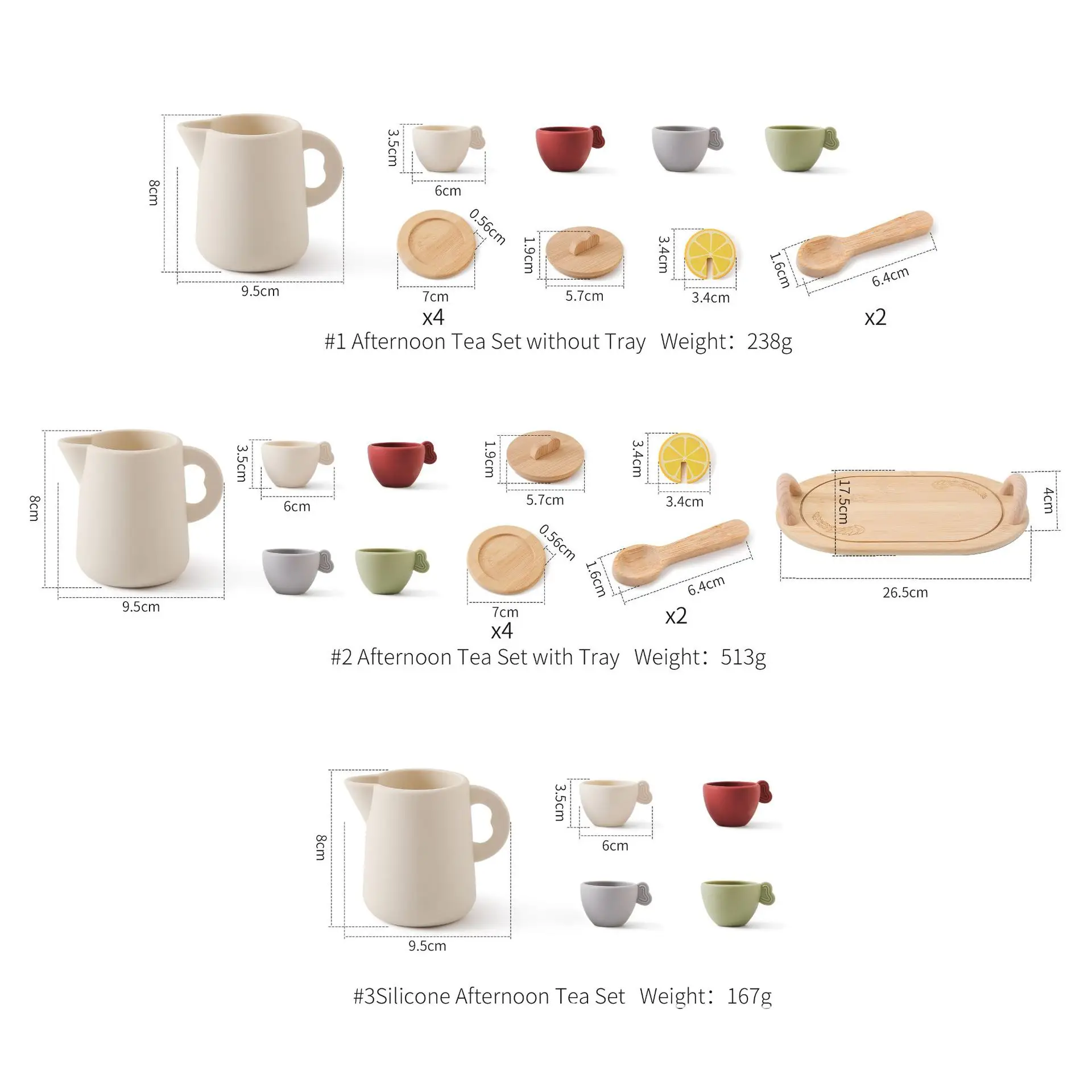 New Arrival Factory Baby Wooden Afternoon Tea Set Dessert Kitchen Toy Educational Pretend Play Toys For Kids