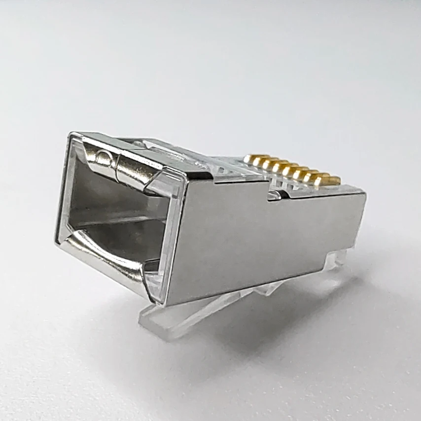 Gold Plated Metal Shield RJ45 8P8C Cat6A Cat7 FTP Plug Connector Modular Plug Network RJ Connector