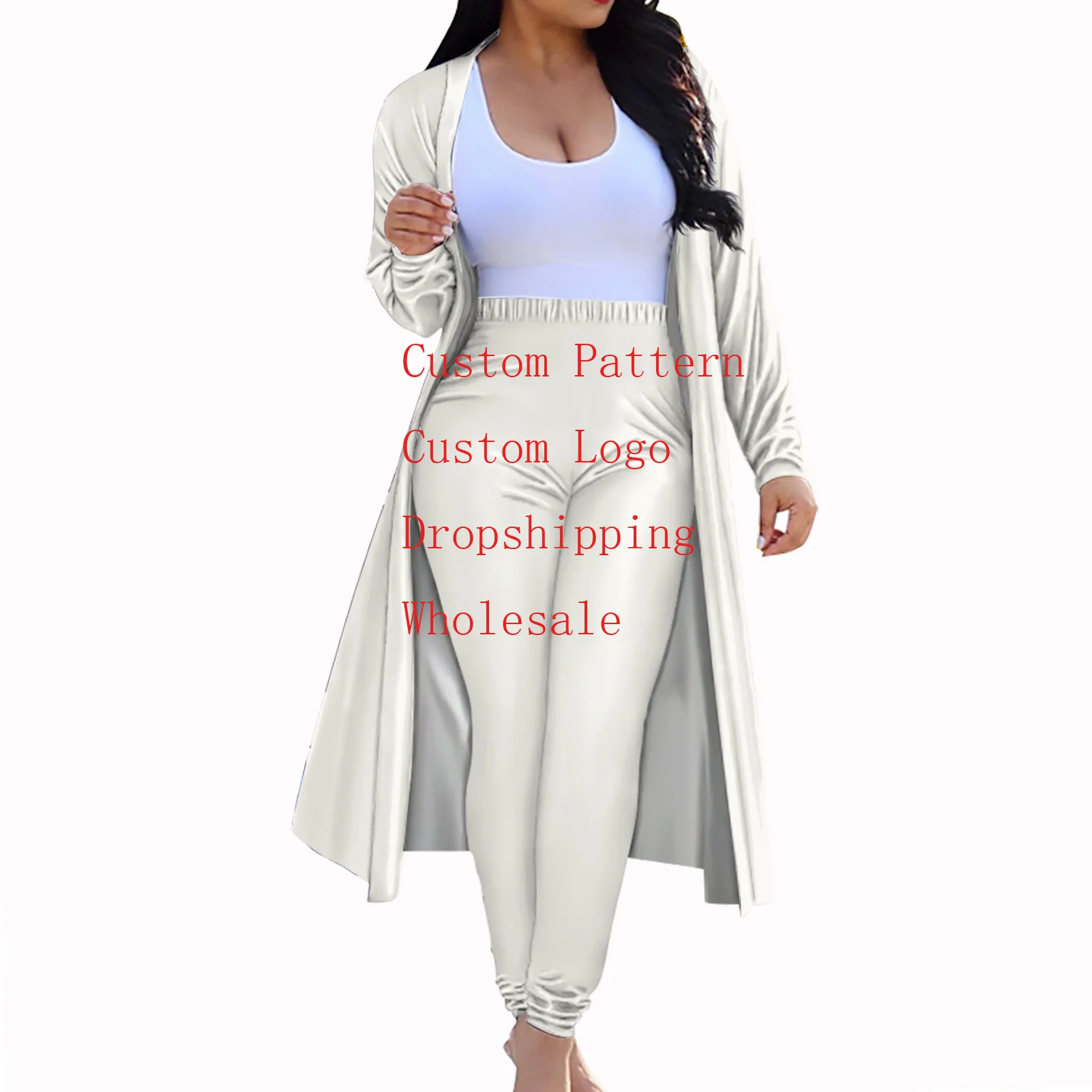 Hot Sell Black White HD Print Mexico Aztec Geometry Couple Clothes 2 pcs Set Custom Women Cloak Trousers Suit Cardigan Kimono