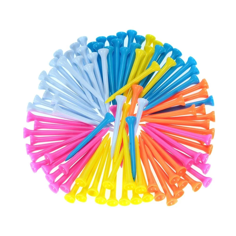 Wholesale Private Label Golf Tees Black Short 3 Prong Plastic Rubber Golf Tees for Driving Range