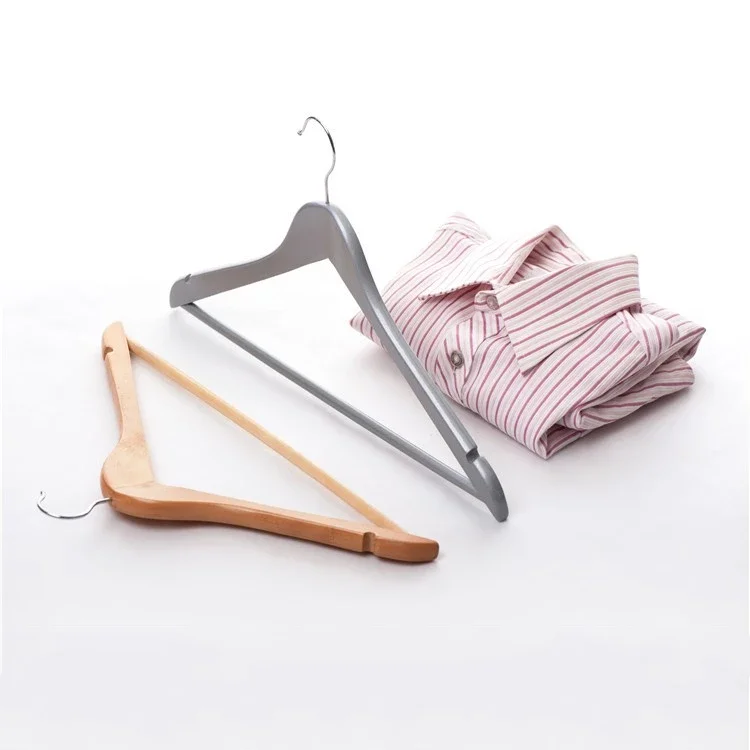 Factory wholesale high-end hangers perchas de madera wooden hanger 20 pack