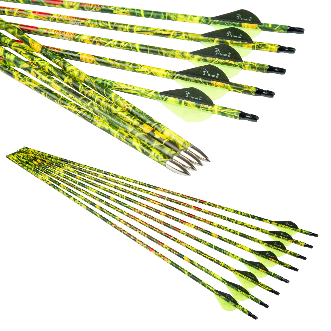 Spine 200 250 300 340 400 500 600 Camo 0.003 Carbon Arrows for Compound Bow Hunting Archery