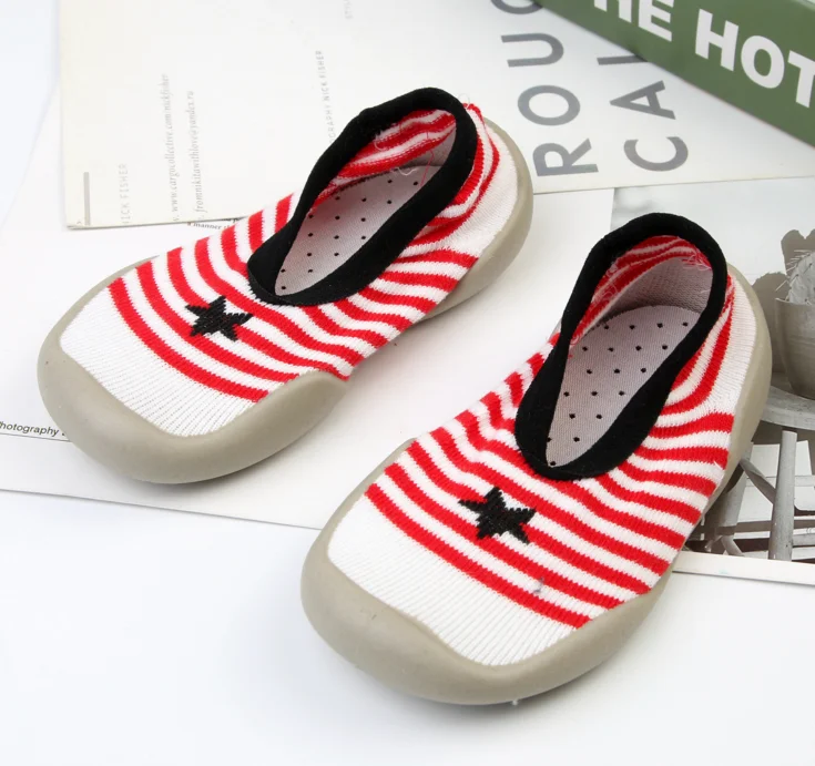 Unisex Baby Socks Shoes Anti Slip Floor Socks with Soft Rubber Bottom Infant Newborn Cotton Sock Boots