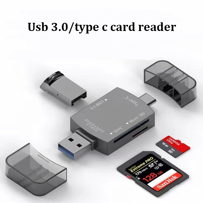 Металлический usb 3 0 type-c в 1 кард-ридер otg высокоскоростной SD