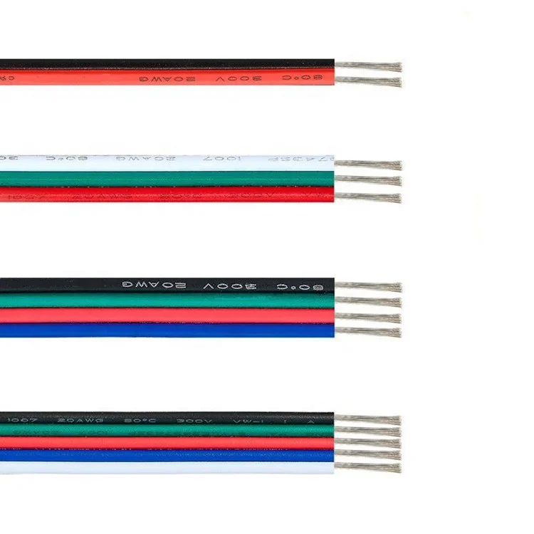 2-контактный 3-контактный 4-контактный 5-контактный 5 м 10 20 18AWG 20AWG 22AWG Электрический Удлинительный кабель для одноцветной светодиодной ленты RGB