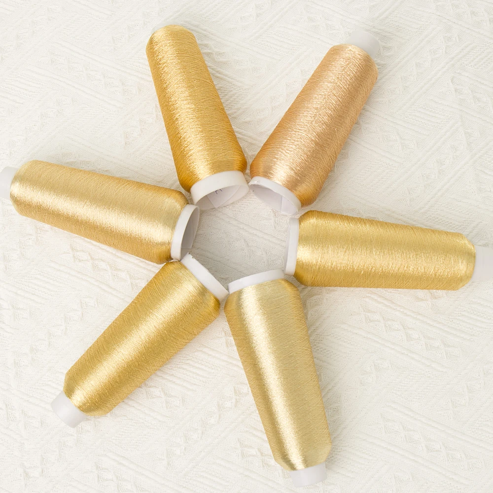 
First-Grade Quality Small MOQ Acceptable Pure Gold Pure Silver Embroidery Machines Computerized Metallic Yarn Embroidery Threads 