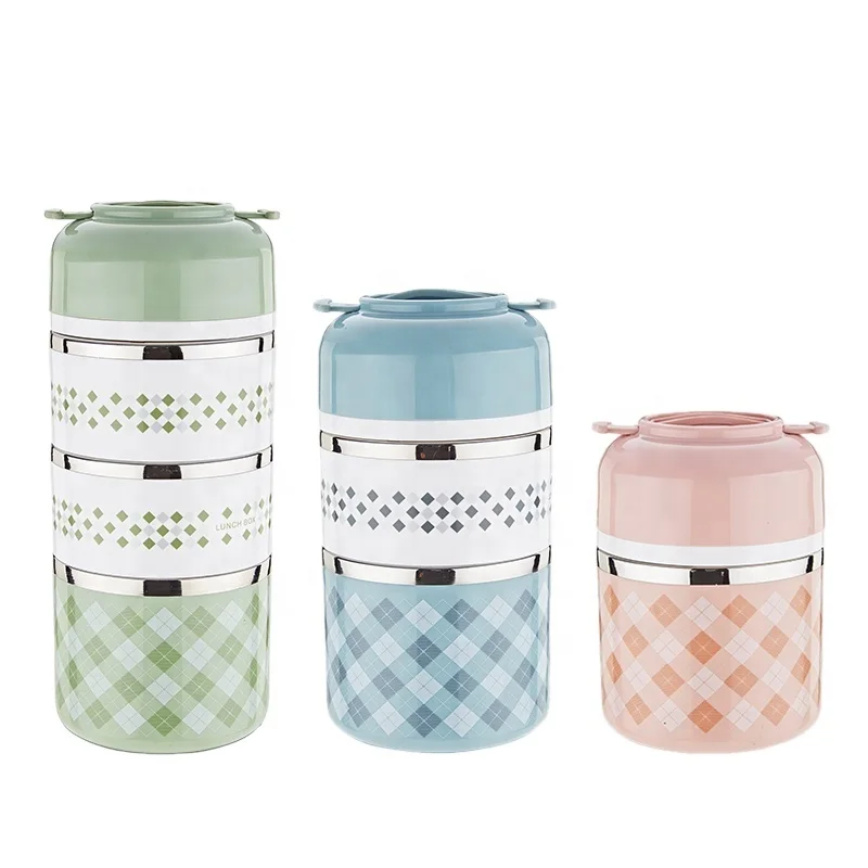 Wholesale Custom Colorful Insulated Stainless Steel Tiffin Lunch Box Bento Food Carrier With Multi Layers