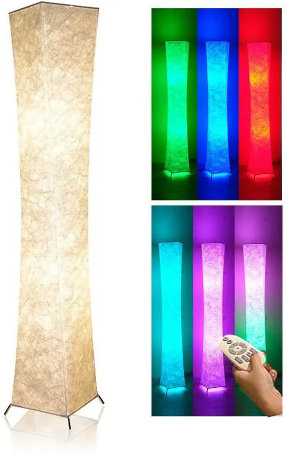 
EEA Twist Tower Modern Fabric RGB Dimmable Smart LED Floor Lamp for Living Room 