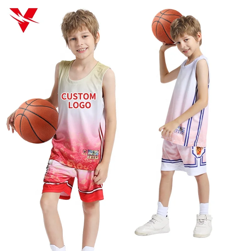 Custom Kids Basketball Jerseys Cheap Basketball Uniforms For Boys Breathable Basketball Shirt Shorts Sports Training Clothes
