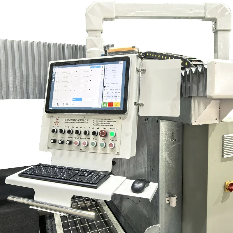 2025 hot Italian software Hualong machinery 5 +1 axis bridge saw granite marble CNC Cutting and Milling Stone Processing Machine