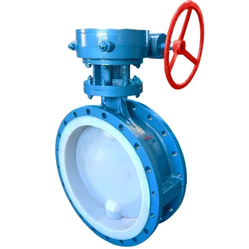 KEFA Ductile Iron PN16 DN350mm14in PTFE Lever Gearbox High Performance Double Flanged Butterfly Valve