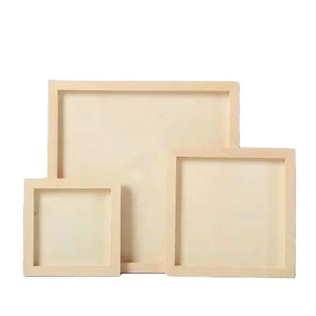 Factory Price Wooden Drawing Board Picture Frame Snowflake Mud Ultra Light Clay Photo Frame Tray Decoration