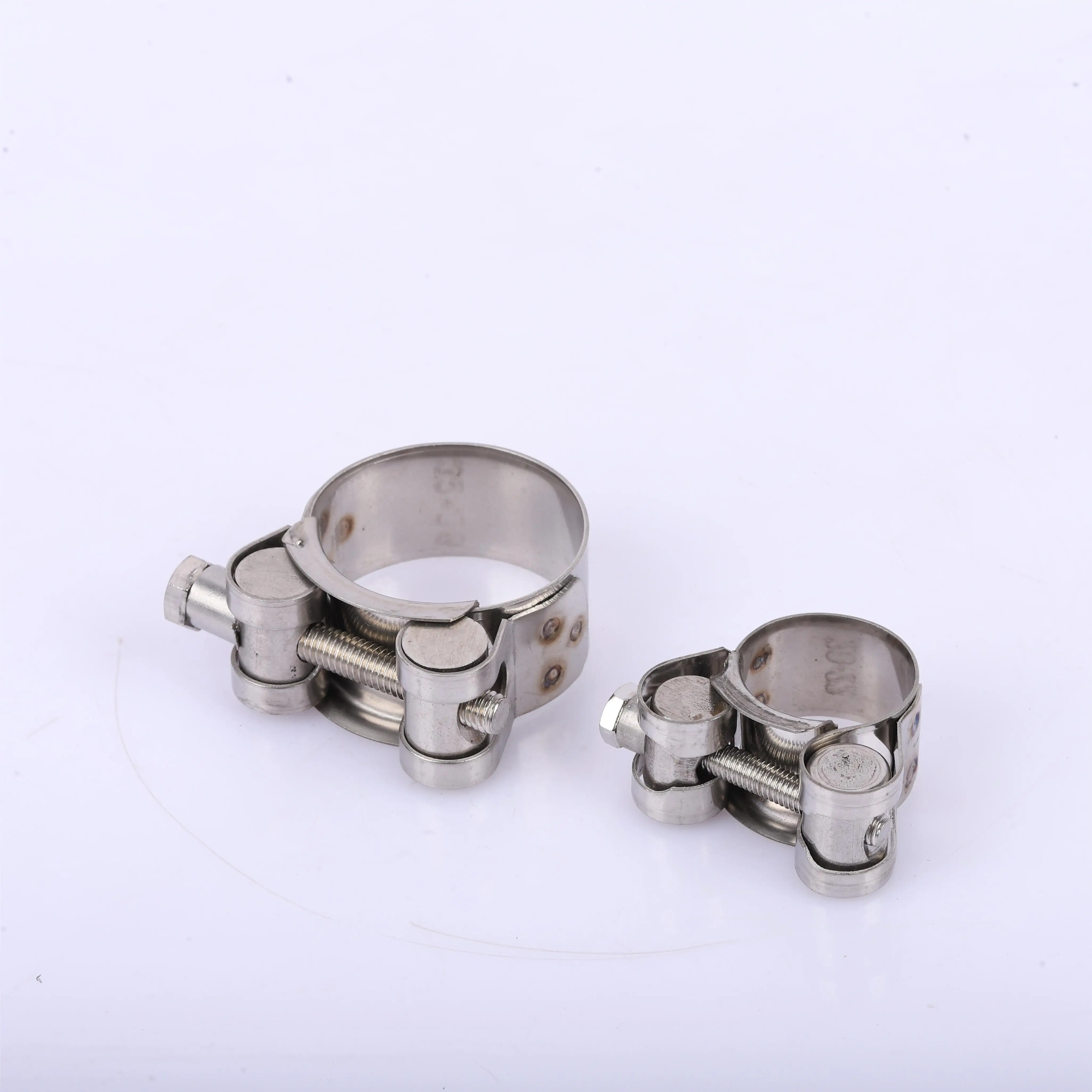 Stainless Steel 201 304 316 adjustable heavy duty strong hose clamp bolt clamps throat hoop robust pipe clamp