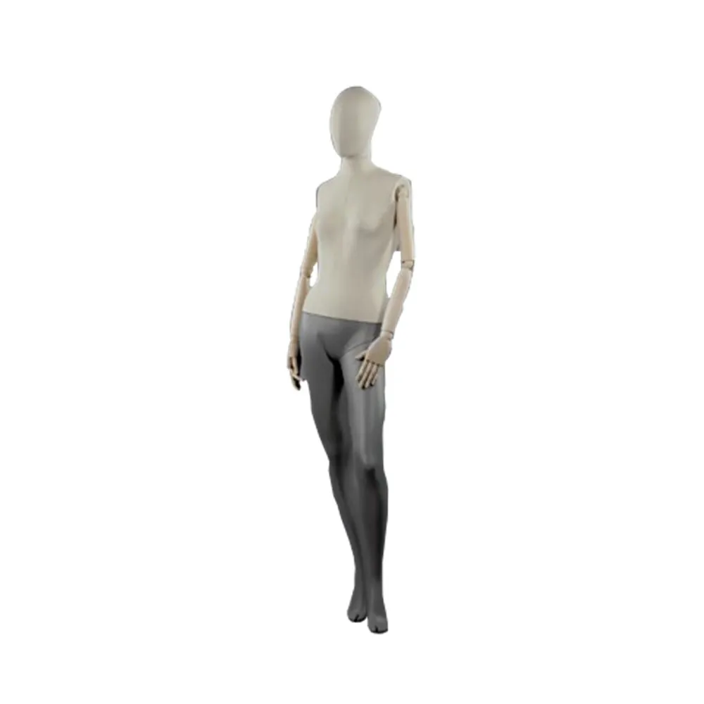 New FRP Full body Mannequins Female with upper fabric wrapped realistic mannequin woman dummy torso stand for clothing display