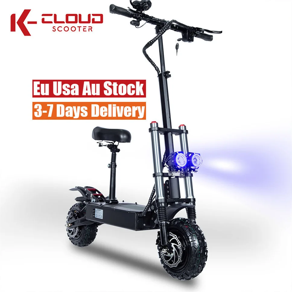 Security EU US AU Warehouse 5600W 6000W Dual Motor 11 Inch Offroad 60V Electric Scooter Portable Electronic Scooter