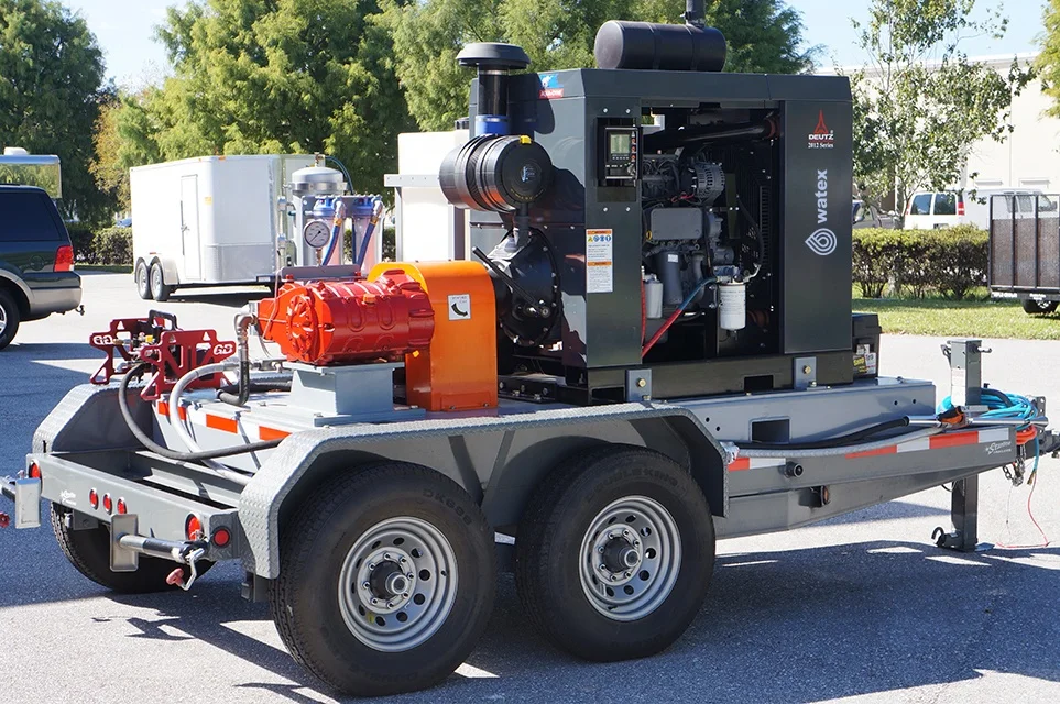 drain cleaning machine sewer jetting equipment hydro jetter system with ultra high pressure water UHP to clean