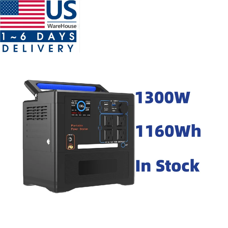 Seetek USA 1300W smart cooling price portable camping power bank supply station with fast charger