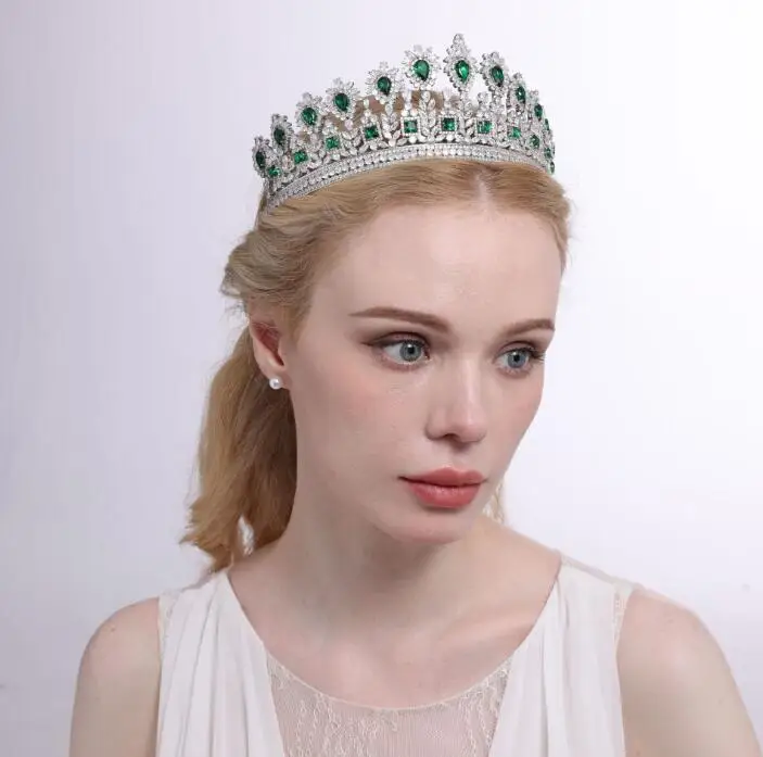 Cross-border Manufacturers Direct Sales Wholesale Princess Wedding Headwear Cubic Bridal Tiaras Zircon Tiara