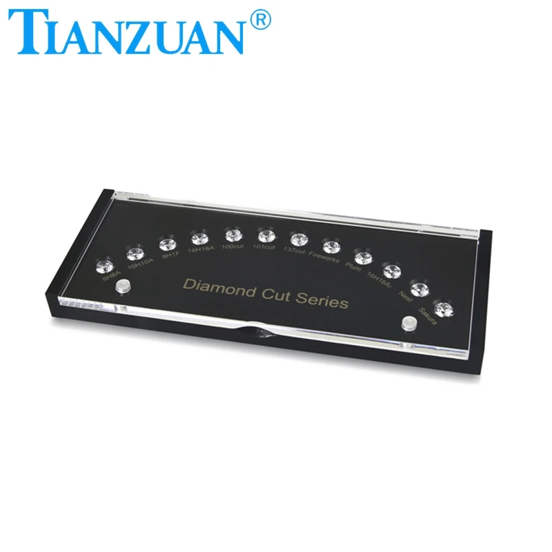 White Cubic Zirconia Diamond Cutting faceted CZ master set black box