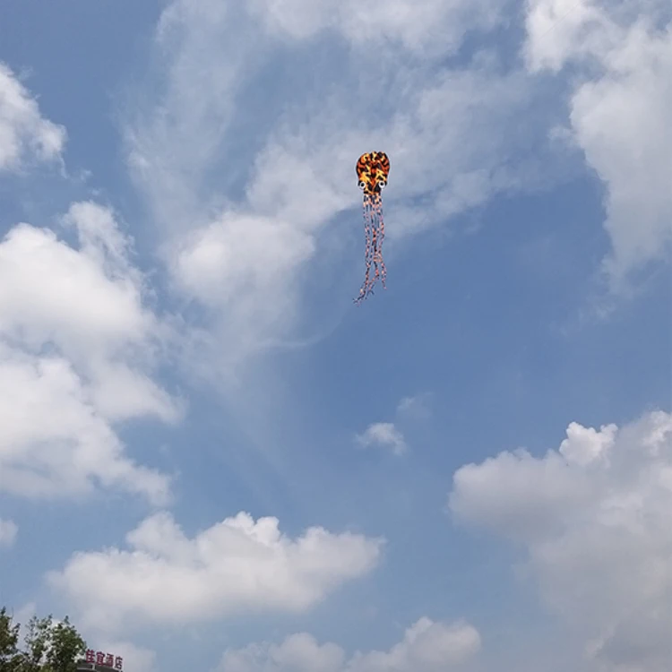 wholesale personalized custom with tails kite kids outdoor beach 3d Inflatable soft Piebald octopus kites