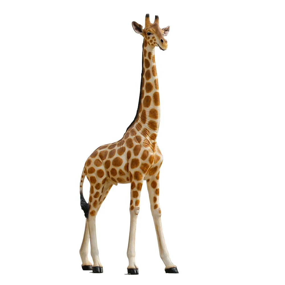 Hand Crafted Large Size Fiberglass 2 M Realistic Giraffe Sculpture for Theme Garden Park