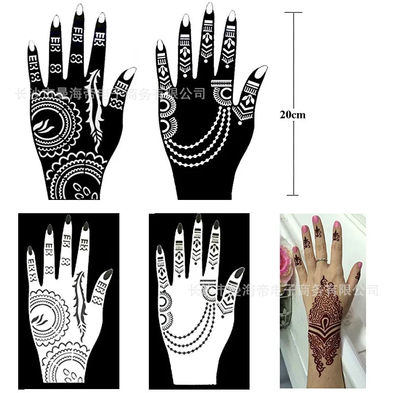 Henna Tattoo Stencils,Indian Arabian Temporary Tattoo Template DIY Stencil Stickers for Hand Face Body Art Paint Stencil
