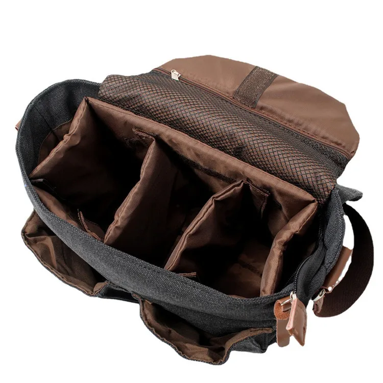 Retro sling vintage durable shockproof insert canvas photographer camera bag messenger bag for men and women