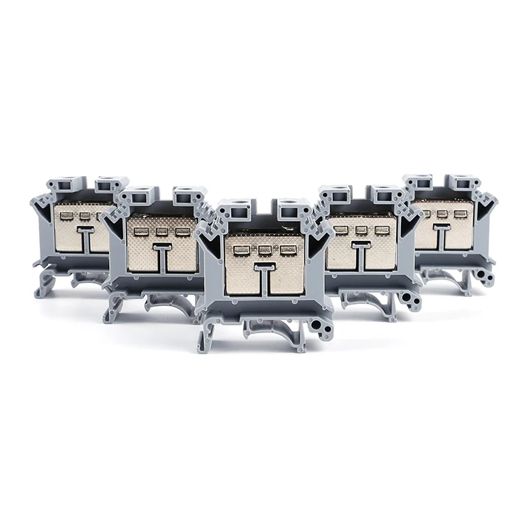 UK25 Gray12-4 AWG 2.5-25mm Nylon Plastic PA66 Universal Screw Type Panel Mountedchinacheap Feed Through DIN Rail Terminal Blocks