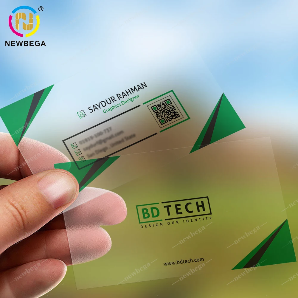 Luxury Printing PVC Plastic Business Card Transparent business cards with Logo Offset Printing