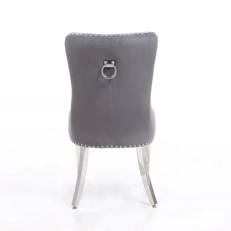 Wholesale classic grey nordic fabric dining chair wood frame modern velvet leisure chairs