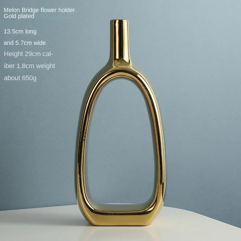 Nordic Ceramic Vase Home Decoration Ornaments Golden Silver White Ceramic Art Vases Home Decorations Crafts