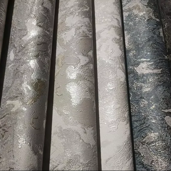 Guangzhou Wholesale Cheap Price 320gsm High Quality Modern Plain Luxury Textured 106cm Big Size PVC Wallpaper for Interior Decor