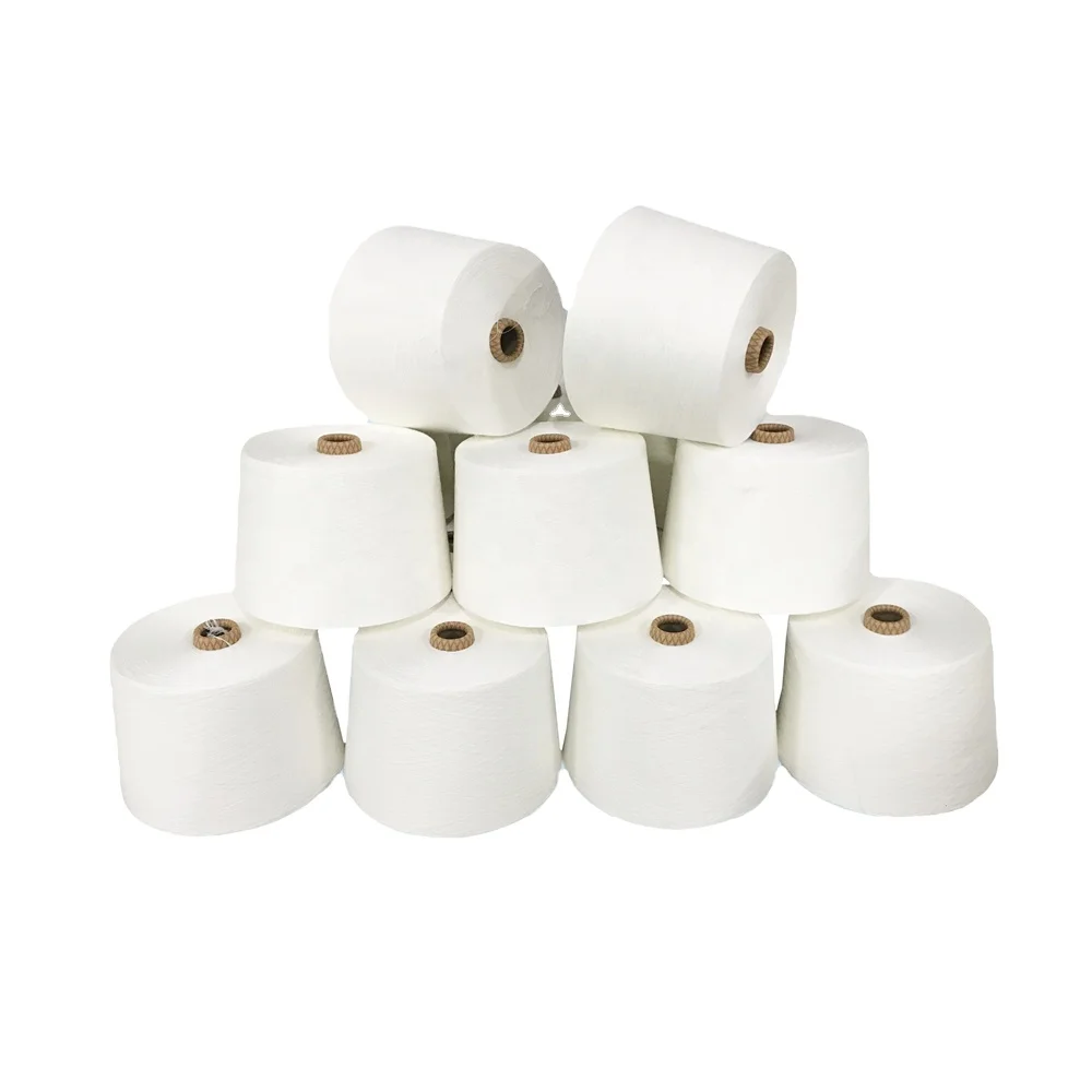 GRS 80% Recycled Polyester 20% Birla Eco-friendly Viscose Siro Compact Blended Cheap Yarn for Knitting and Weaving Raw Yarn