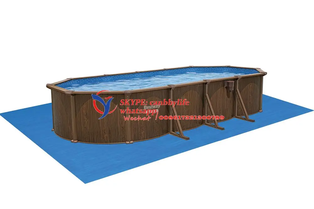 24 Ft x 12 Ft 52 In Bestway Hydrium Reinforced Steel Walls Pool Large Rectangular Above Ground Aluminum Frame Swimming Pool
