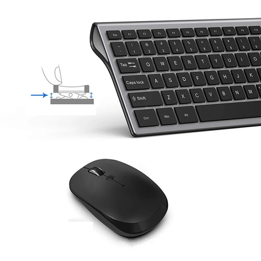 
Wholesale Full Size Quiet US Slim 2.4GHz Wireless Keyboard and Mouse Combo for iMac 