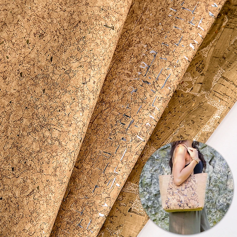 
Eco-friendly Elastic Natural Artificial Leather Fabric Synthetic PVC PU Cork Leather For Making Shoe Material 