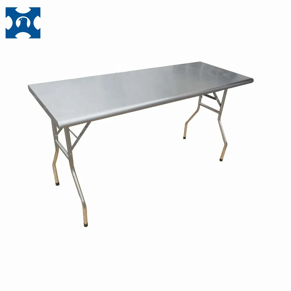 NSF approval high quality 304 Stainless Steel folding work table commercial workbench without under shelf