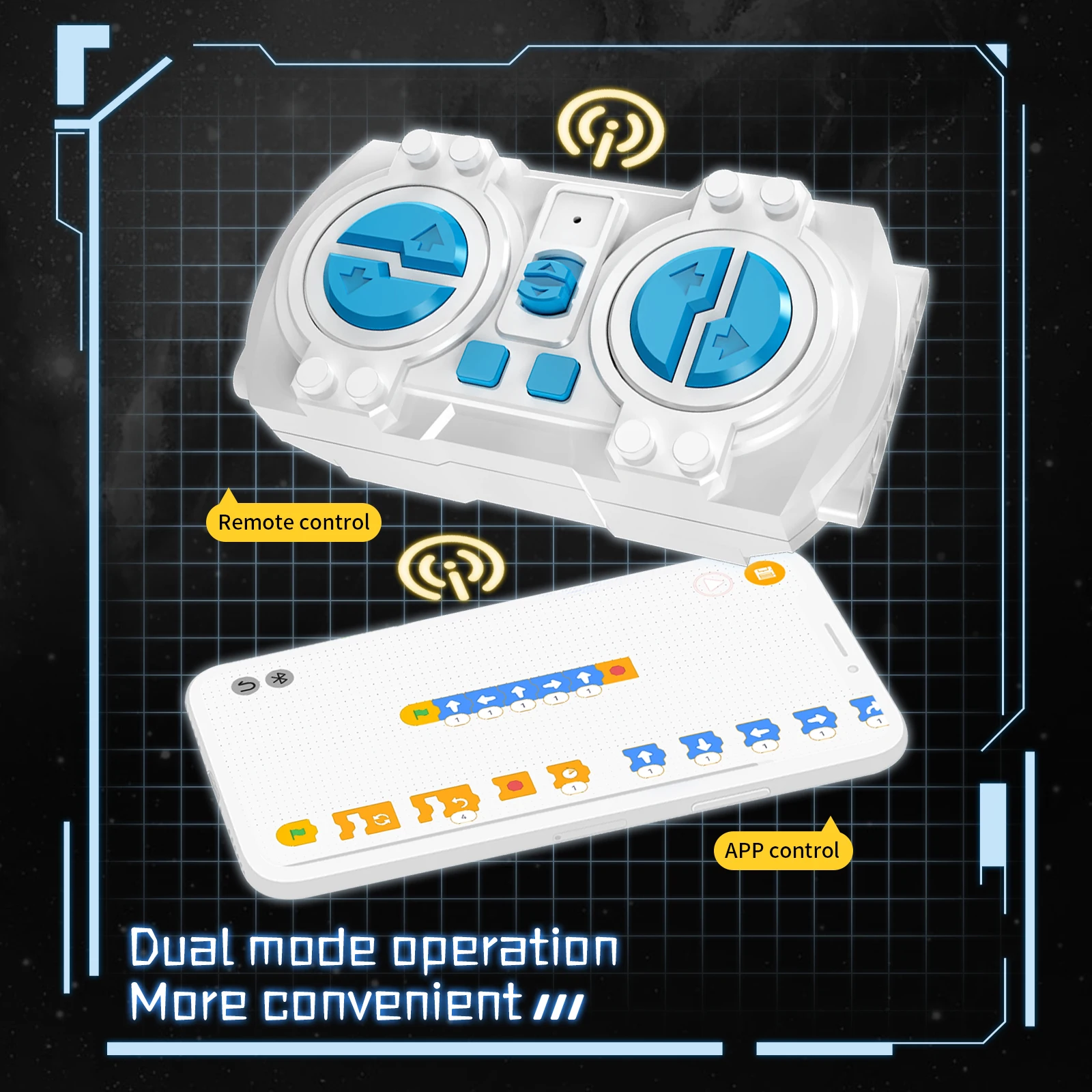 STEM  720PCS 5-in-1 2.4G 4CH Remote and APP Bluetooth Controlled Building RC Robot and vehicle Kit